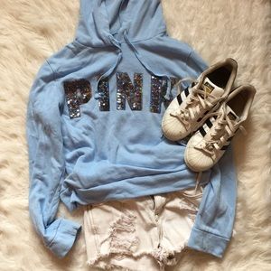 sparkly blue PINK sweatshirt